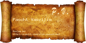 Pascht Vaszilia névjegykártya